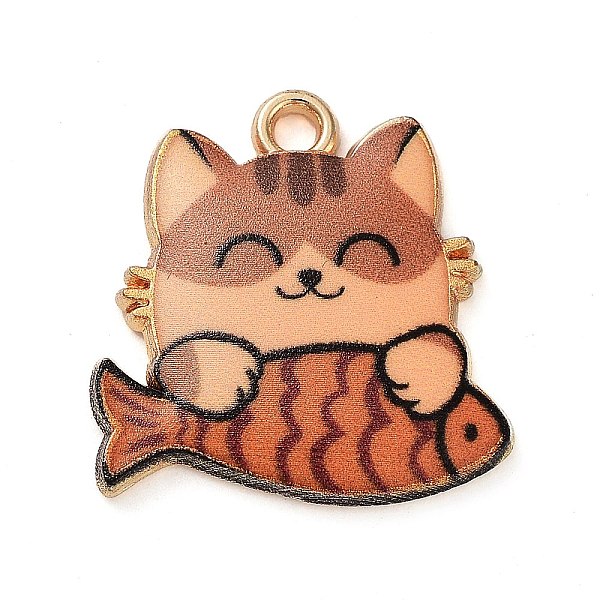PandaHall Rack Plating Alloy Enamel Pendants, Golden, Cat with Fish Charm, Saddle Brown, 18x18x3mm, Hole: 2mm Alloy+Enamel Cat Shape
PandaHall Rack Plating Alloy Enamel Pendants, Golden, Cat with Fish Charm, Saddle Brown, 18x18x3mm, Hole: 2mm Alloy+Enamel Cat Shape