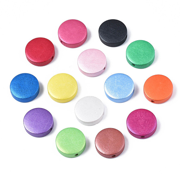 PandaHall Painted Natural Wood Beads, Pearlized, Flat Round, Mixed Color, 15x4.5mm, Hole: 1.8mm Schima Wood Flat Round Multicolor
PandaHall Painted Natural Wood Beads, Pearlized, Flat Round, Mixed Color, 15x4.5mm, Hole: 1.8mm Schima Wood Flat Round Multicolor