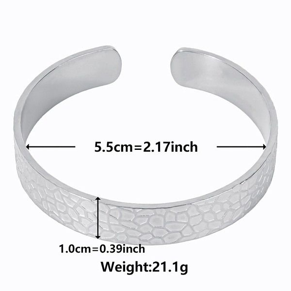 PandaHall Vintage Texture 304 Stainless Steel Cuff Bangles for Women Stainless Steel
PandaHall Vintage Texture 304 Stainless Steel Cuff Bangles for Women Stainless Steel
