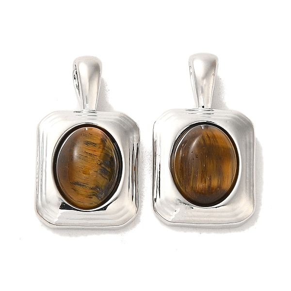 PandaHall Natural Tiger Eye Pendants, Brass Rectangle Charms, Platinum, 19x11x6mm, Hole: 4x2mm Tiger Eye Rectangle
PandaHall Natural Tiger Eye Pendants, Brass Rectangle Charms, Platinum, 19x11x6mm, Hole: 4x2mm Tiger Eye Rectangle