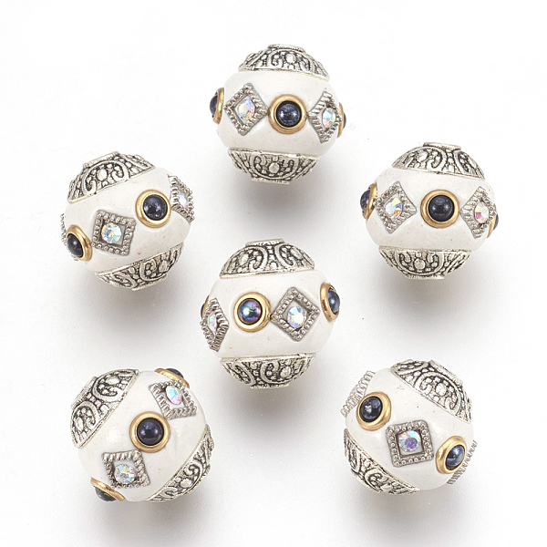 PandaHall Polymer Clay Beads, with Rhinestone and Antique Silver Tone Mixed Metal Findings, Oval, White, 14~16x13~14mm, Hole: 1.8mm Polymer...
PandaHall Polymer Clay Beads, with Rhinestone and Antique Silver Tone Mixed Metal Findings, Oval, White, 14~16x13~14mm, Hole: 1.8mm Polymer...