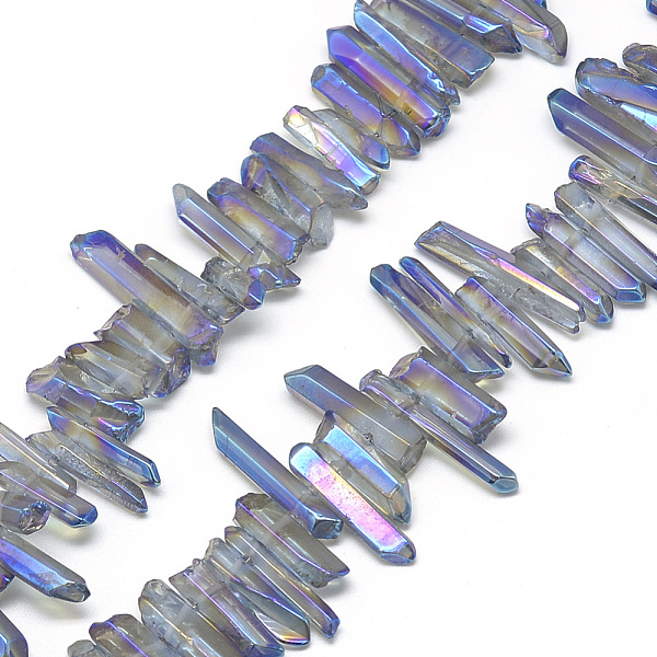 PandaHall Natural Quartz Crystal Beads Strands, Rainbow Plated, Nuggets, Royal Blue, 10~36x4~10x4~10mm, Hole: 1mm, about 51pcs/strand, 15.35...
PandaHall Natural Quartz Crystal Beads Strands, Rainbow Plated, Nuggets, Royal Blue, 10~36x4~10x4~10mm, Hole: 1mm, about 51pcs/strand, 15.35...