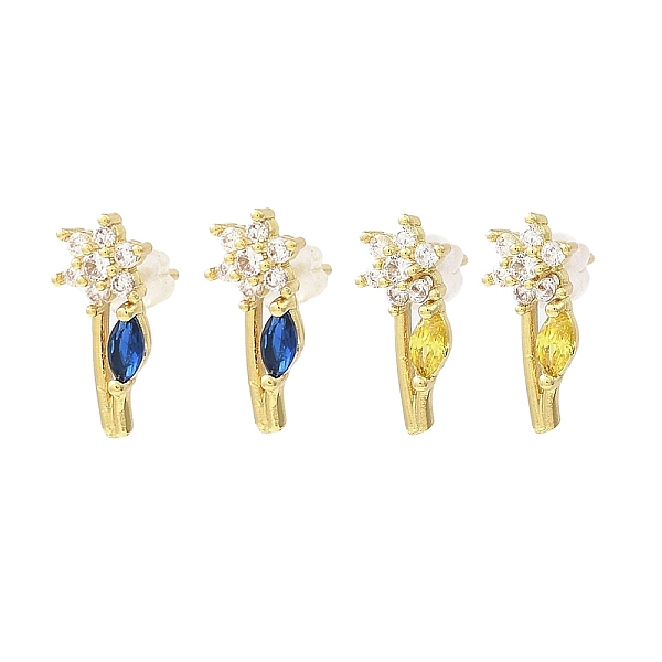 PandaHall Flower Real 18K Gold Plated Brass Stud Earrings, with Clear Cubic Zirconia, Long-Lasting Plated, Lead Free & Cadmium Free, Mixed..., Multicolor
PandaHall Flower Real 18K Gold Plated Brass Stud Earrings, with Clear Cubic Zirconia, Long-Lasting Plated, Lead Free & Cadmium Free, Mixed..., Multicolor