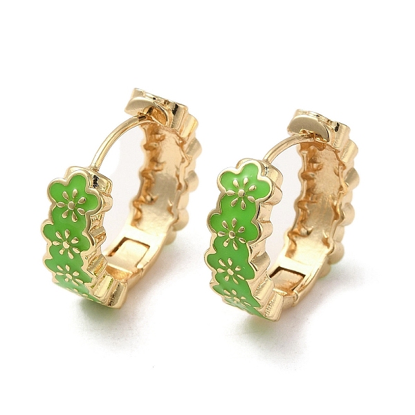 PandaHall Flower Real 18K Gold Plated Brass Hoop Earrings, with Enamel, Green, 19x6mm Brass Flower Green
PandaHall Flower Real 18K Gold Plated Brass Hoop Earrings, with Enamel, Green, 19x6mm Brass Flower Green