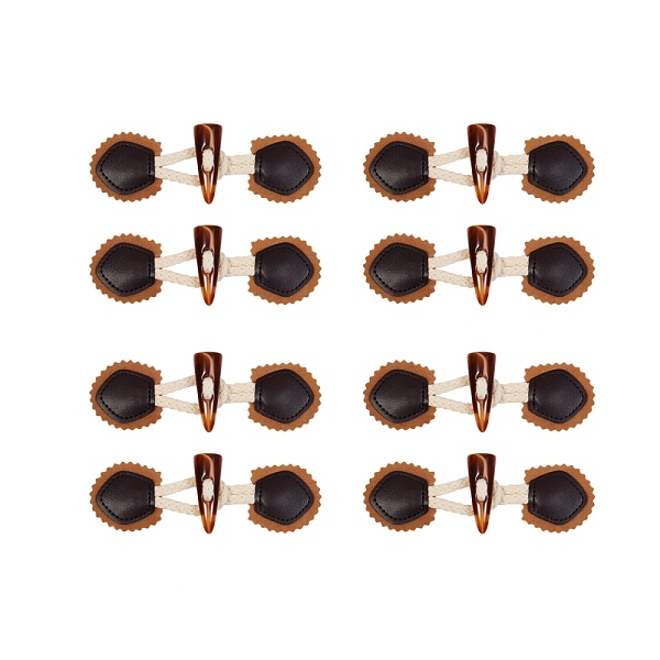 PandaHall Resin Button, PU Leather Thread Horn Toggle Button, Sewing Accessories, 1-Hole, Dyed, Triangle, Camel, 45x150x15mm, 8sets/bag..., Brown
PandaHall Resin Button, PU Leather Thread Horn Toggle Button, Sewing Accessories, 1-Hole, Dyed, Triangle, Camel, 45x150x15mm, 8sets/bag..., Brown