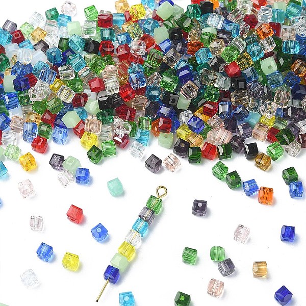 PandaHall Glass Bead, Faceted, Square, Mixed Style, Mixed Color, 4x4x4mm, Hole: 1.2mm Glass Square Multicolor
PandaHall Glass Bead, Faceted, Square, Mixed Style, Mixed Color, 4x4x4mm, Hole: 1.2mm Glass Square Multicolor