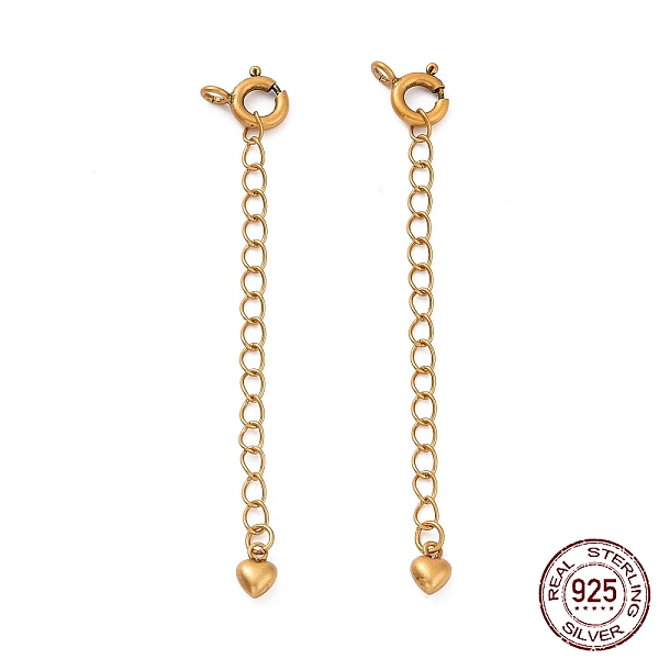 PandaHall 925 Sterling Silver Chain Extenders, with Spring Ring Clasps & Charms, Heart, Antique Golden, 60x5.7mm, Hole: 1.5mm Sterling...
PandaHall 925 Sterling Silver Chain Extenders, with Spring Ring Clasps & Charms, Heart, Antique Golden, 60x5.7mm, Hole: 1.5mm Sterling...