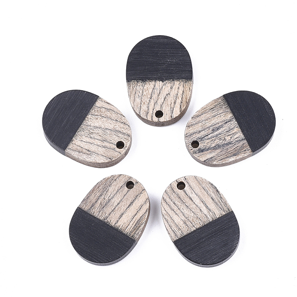 PandaHall Resin & Wenge Wood Pendants, Oval, Black, 25x18x3~4mm, Hole: 2mm Resin+Wood Oval Black
PandaHall Resin & Wenge Wood Pendants, Oval, Black, 25x18x3~4mm, Hole: 2mm Resin+Wood Oval Black