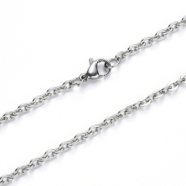 PandaHall 304 Stainless Steel Cable Chain Necklace, with Lobster Claw Clasp, Stainless Steel Color, 19.68 inch(50cm), Link: 4x3x0.8mm...
PandaHall 304 Stainless Steel Cable Chain Necklace, with Lobster Claw Clasp, Stainless Steel Color, 19.68 inch(50cm), Link: 4x3x0.8mm...