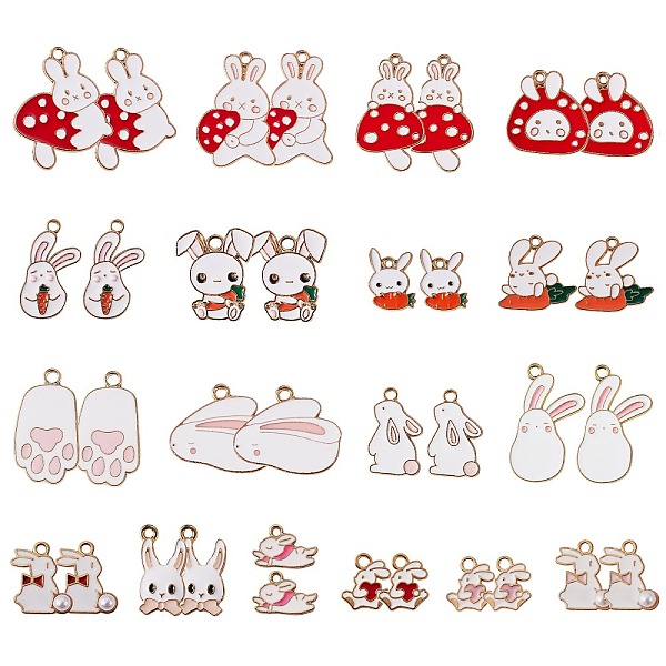 PandaHall 36Pcs 18 Style Alloy Enamel Pendants, Rabbit & Paw Print, Light Gold, 10~31.5x12~27x1~2mm, hole: 1.2~2mm, 2pcs/style Alloy+Enamel...
PandaHall 36Pcs 18 Style Alloy Enamel Pendants, Rabbit & Paw Print, Light Gold, 10~31.5x12~27x1~2mm, hole: 1.2~2mm, 2pcs/style Alloy+Enamel...