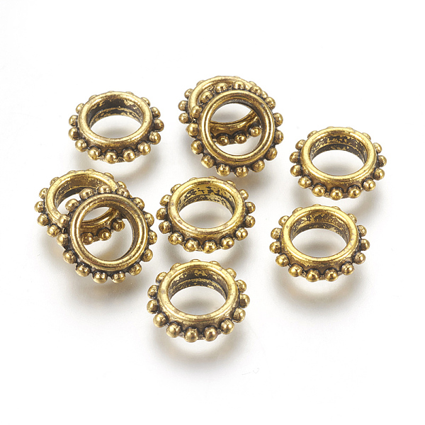 PandaHall Tibetan Style Alloy Beads, Lead Free and Cadmium Free, Antique Golden, Rondelle, about 13.5mm in diameter, 4.5mm thick, hole: 7mm...
PandaHall Tibetan Style Alloy Beads, Lead Free and Cadmium Free, Antique Golden, Rondelle, about 13.5mm in diameter, 4.5mm thick, hole: 7mm...