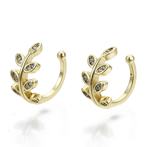 PandaHall Brass Micro Pave Cubic Zirconia Cuff Earrings, Nickel Free, Leafy Branches, Real 16K Gold Plated, Clear, 14x13x8mm Brass Clear
PandaHall Brass Micro Pave Cubic Zirconia Cuff Earrings, Nickel Free, Leafy Branches, Real 16K Gold Plated, Clear, 14x13x8mm Brass Clear