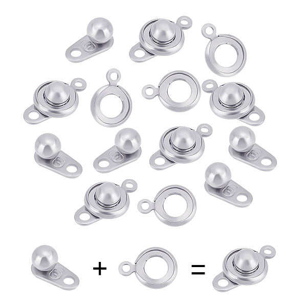 PandaHall Unicraftale 50 Sets 201 Stainless Steel Snap Clasps, Stainless Steel Color, 15x9x5mm, Hole: 1.5~1.8mm 201 Stainless Steel
PandaHall Unicraftale 50 Sets 201 Stainless Steel Snap Clasps, Stainless Steel Color, 15x9x5mm, Hole: 1.5~1.8mm 201 Stainless Steel