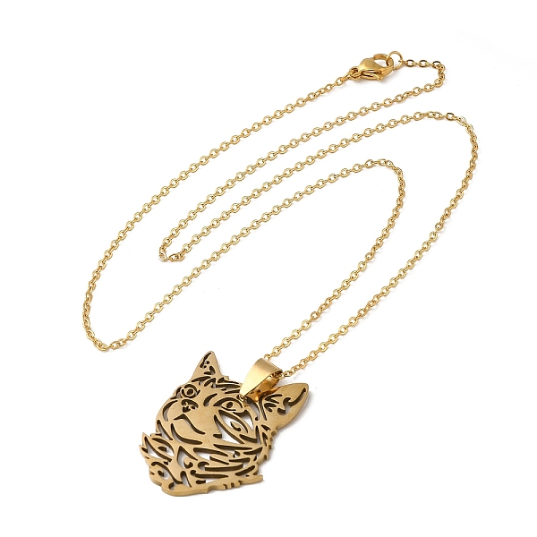 PandaHall 304 Stainless Steel Pendant Necklaces, Hollow Cat, Golden, 19.49 inch(49.5cm) 304 Stainless Steel Cat Shape
PandaHall 304 Stainless Steel Pendant Necklaces, Hollow Cat, Golden, 19.49 inch(49.5cm) 304 Stainless Steel Cat Shape