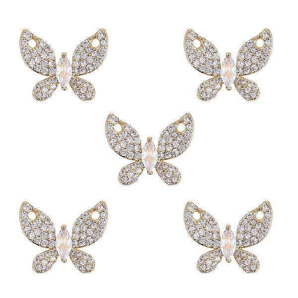 PandaHall Rack Plating Brass Micro Pave Clear Cubic Zirconia Pendants, Nickel Free, Butterfly, Real 18K Gold Plated, 13x16x2.5mm, Hole...
PandaHall Rack Plating Brass Micro Pave Clear Cubic Zirconia Pendants, Nickel Free, Butterfly, Real 18K Gold Plated, 13x16x2.5mm, Hole...