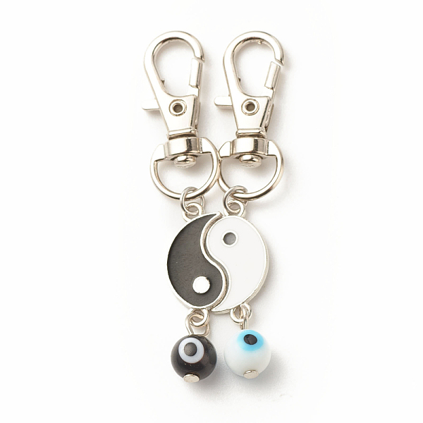 PandaHall Alloy Enamel Keychain, with Alloy Swivel Lobster Claw Clasps and Evil Eye Lampwork Bead, Yin Yang, Platinum, 65mm, 2pcs/set Alloy..., Multicolor
PandaHall Alloy Enamel Keychain, with Alloy Swivel Lobster Claw Clasps and Evil Eye Lampwork Bead, Yin Yang, Platinum, 65mm, 2pcs/set Alloy..., Multicolor