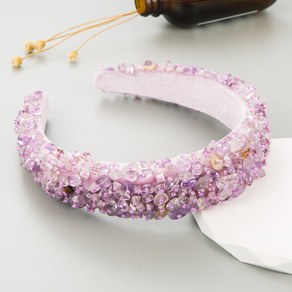 PandaHall Baroque Natural Gemstone Chips Hair Bands, Wide Cloth Hair Hoop, Hair Accessories for Women Girls, Plum, 140x120x30mm Cloth Purple
PandaHall Baroque Natural Gemstone Chips Hair Bands, Wide Cloth Hair Hoop, Hair Accessories for Women Girls, Plum, 140x120x30mm Cloth Purple