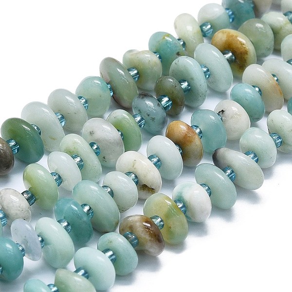 PandaHall Natural Flower Amzonite Beads Strands, with Seed Beads, Flat, 7~13x8~9x3~4mm, Hole: 1mm, about 75pcs/strand, 14.76''(37.5cm)...
PandaHall Natural Flower Amzonite Beads Strands, with Seed Beads, Flat, 7~13x8~9x3~4mm, Hole: 1mm, about 75pcs/strand, 14.76''(37.5cm)...