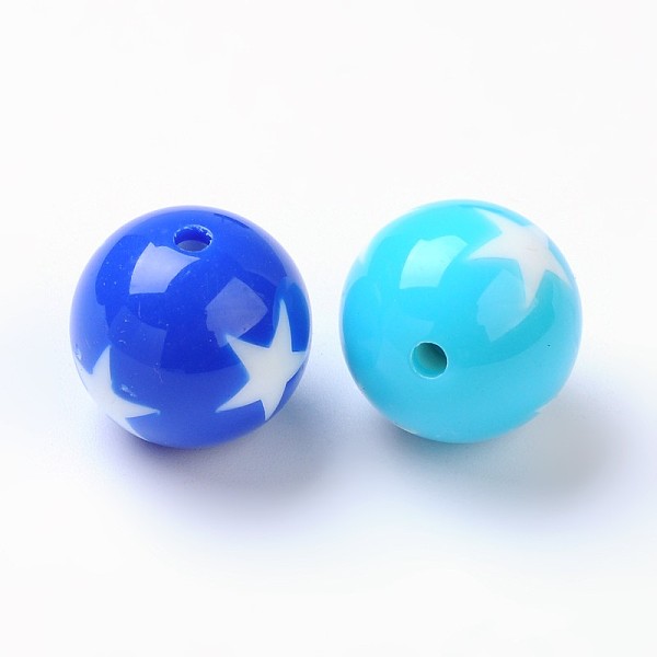 PandaHall Opaque Acrylic Beads, Round with Star, Mixed Color, 19mm, Hole: 3mm, about 118pcs/500g Acrylic Round Multicolor
PandaHall Opaque Acrylic Beads, Round with Star, Mixed Color, 19mm, Hole: 3mm, about 118pcs/500g Acrylic Round Multicolor