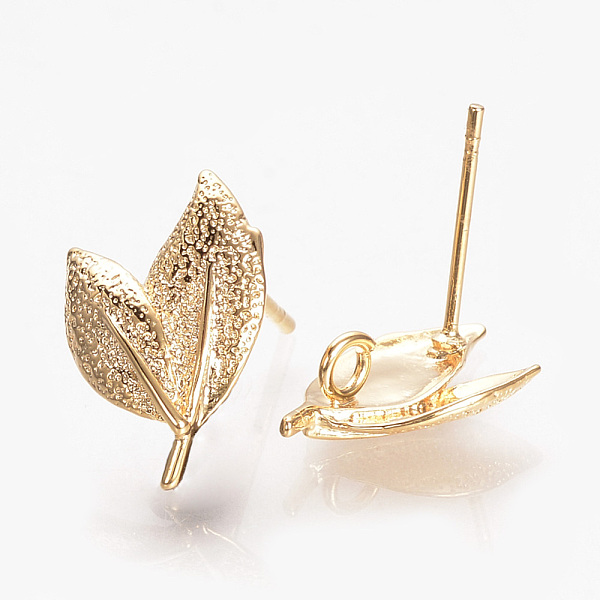 PandaHall Brass Ear Stud Findings, with Loop, Nickel Free, Real 18K Gold Plated, Leaf, 15.5x10mm, Hole: 2mm, pin: 0.5mm Brass Leaf
PandaHall Brass Ear Stud Findings, with Loop, Nickel Free, Real 18K Gold Plated, Leaf, 15.5x10mm, Hole: 2mm, pin: 0.5mm Brass Leaf