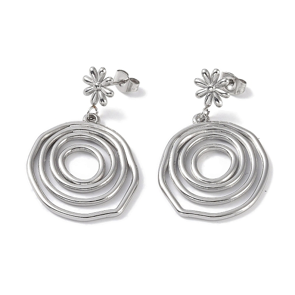 PandaHall Ring 304 Stainless Steel Dangle Earrings, Flower Stud Earrings for Women, Platinum, 39.5x24.5mm 304 Stainless Steel Ring
PandaHall Ring 304 Stainless Steel Dangle Earrings, Flower Stud Earrings for Women, Platinum, 39.5x24.5mm 304 Stainless Steel Ring