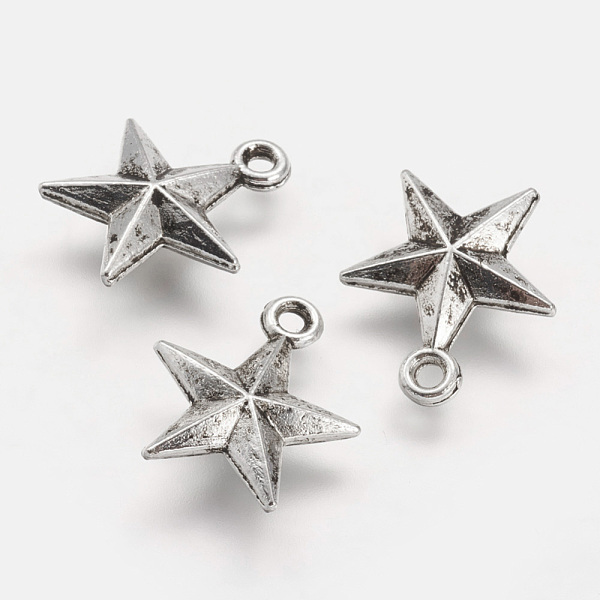 PandaHall Tibetan Style Alloy Pendants, Star, Antique Silver, 16.5~17x15x2~3mm, Hole: 2~3mm Alloy Star
PandaHall Tibetan Style Alloy Pendants, Star, Antique Silver, 16.5~17x15x2~3mm, Hole: 2~3mm Alloy Star