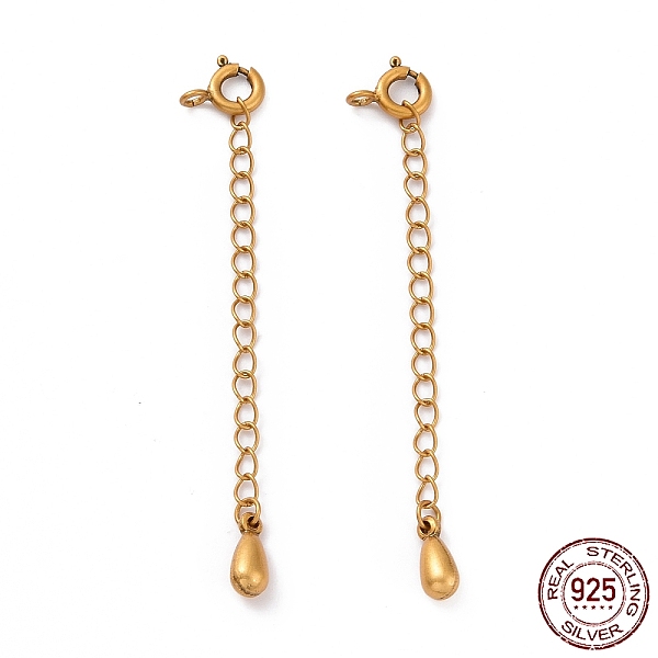 PandaHall 925 Sterling Silver Chain Extenders, with Spring Ring Clasps & Charms, Teardrop, Antique Golden, 62x5.8mm, Hole: 1.6mm Sterling...
PandaHall 925 Sterling Silver Chain Extenders, with Spring Ring Clasps & Charms, Teardrop, Antique Golden, 62x5.8mm, Hole: 1.6mm Sterling...