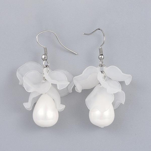 PandaHall Petal Transparent Acrylic Dangle Earrings, with Teardrop Shell Pearl Beads and 316 Surgical Stainless Steel Earring Hooks, Packing..., White
PandaHall Petal Transparent Acrylic Dangle Earrings, with Teardrop Shell Pearl Beads and 316 Surgical Stainless Steel Earring Hooks, Packing..., White