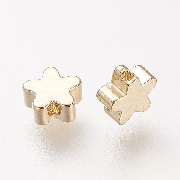 PandaHall Brass Beads, Nickel Free, Real 18K Gold Plated, Flower, 6x6x3mm, Hole: 1mm Brass Flower
PandaHall Brass Beads, Nickel Free, Real 18K Gold Plated, Flower, 6x6x3mm, Hole: 1mm Brass Flower