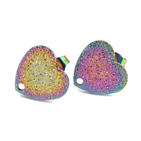 PandaHall Ion Plating(IP) 304 Stainless Steel Stud Earring Findings, with Ear Nuts/Earring Backs and Hole, Heart Shape with Textured...
PandaHall Ion Plating(IP) 304 Stainless Steel Stud Earring Findings, with Ear Nuts/Earring Backs and Hole, Heart Shape with Textured...