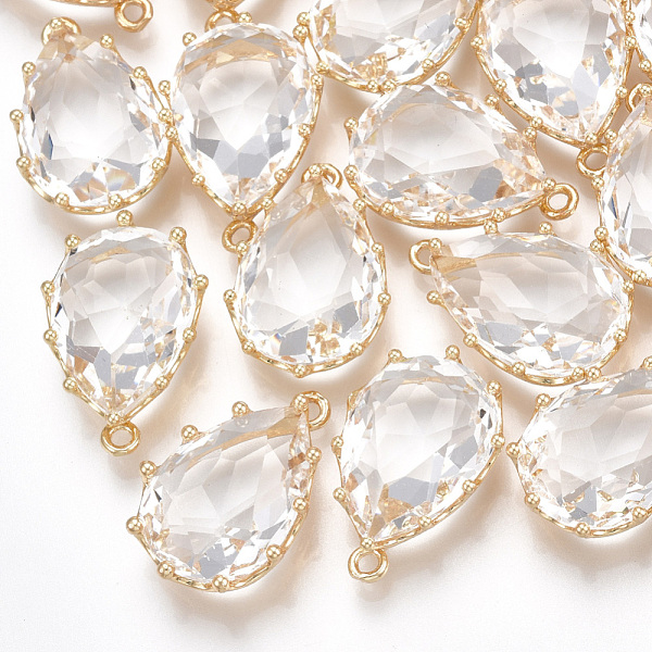 PandaHall Glass Pendants, with Brass Findings, Faceted, teardrop, Golden, Clear, 22x14.5x7mm, Hole: 1.5mm Brass+Glass Teardrop Clear
PandaHall Glass Pendants, with Brass Findings, Faceted, teardrop, Golden, Clear, 22x14.5x7mm, Hole: 1.5mm Brass+Glass Teardrop Clear