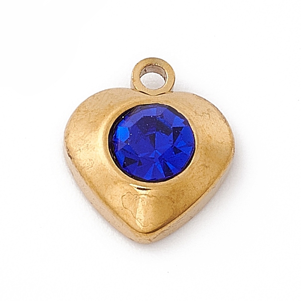PandaHall 304 Stainless Steel Pendants, with Rhinestone, Heart, Golden, Capri Blue, 10.5x9.5x4mm, Hole: 1.4mm Stainless Steel+Rhinestone..., Cyan
PandaHall 304 Stainless Steel Pendants, with Rhinestone, Heart, Golden, Capri Blue, 10.5x9.5x4mm, Hole: 1.4mm Stainless Steel+Rhinestone..., Cyan
