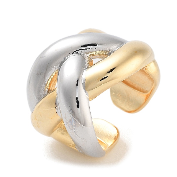 PandaHall Brass Criss Cross Open Cuff Ring for Women, Real 18K Gold Plated & Platinum, 20mm, Adjustable Brass
PandaHall Brass Criss Cross Open Cuff Ring for Women, Real 18K Gold Plated & Platinum, 20mm, Adjustable Brass