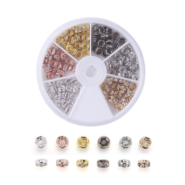 PandaHall Brass Rhinestone Spacer Beads, Grade AAA, Straight Flange, Nickel Free, Mixed Metal Color, Rondelle, Crystal, 6x3mm, Hole: 1mm..., Clear
PandaHall Brass Rhinestone Spacer Beads, Grade AAA, Straight Flange, Nickel Free, Mixed Metal Color, Rondelle, Crystal, 6x3mm, Hole: 1mm..., Clear