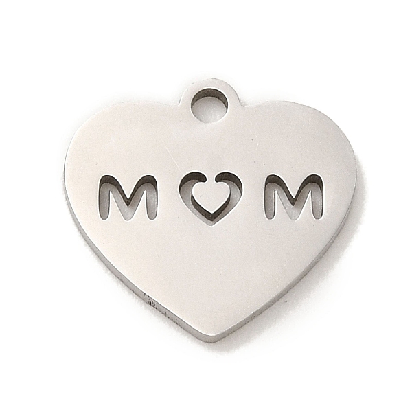 PandaHall Mother's Day 201 Stainless Steel Charms, Laser Cut, Heart with Word Mom Charm, Stainless Steel Color, 13x14x1mm, Hole: 1.6mm 201...
PandaHall Mother's Day 201 Stainless Steel Charms, Laser Cut, Heart with Word Mom Charm, Stainless Steel Color, 13x14x1mm, Hole: 1.6mm 201...