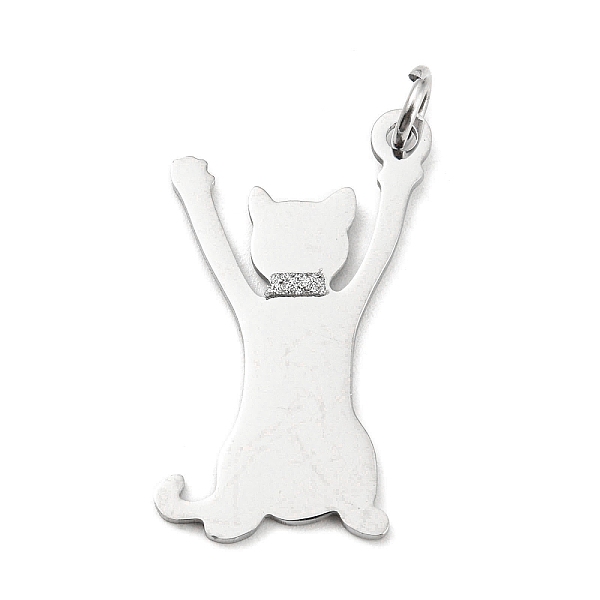 PandaHall 304 Stainless Steel Pendants, with Jump Ring and Glitter, Stamping Blank Tag, Cat Charm, Stainless Steel Color, 32x17.5x1mm, Hole...
PandaHall 304 Stainless Steel Pendants, with Jump Ring and Glitter, Stamping Blank Tag, Cat Charm, Stainless Steel Color, 32x17.5x1mm, Hole...