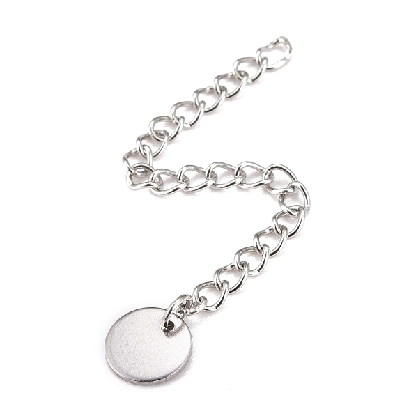 PandaHall 304 Stainless Steel Chain Extender, Curb Chain, with 202 Stainless Steel Charms, Flat Round, Stainless Steel Color, 58~63mm, Link...
PandaHall 304 Stainless Steel Chain Extender, Curb Chain, with 202 Stainless Steel Charms, Flat Round, Stainless Steel Color, 58~63mm, Link...
