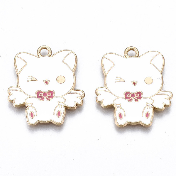 PandaHall Eco-Friendly Alloy Enamel Pendants, Cadmium Free & Lead Free & Nickel Free, Cat with Wing, Light Gold, White, 26.5x23x1mm, Hole...
PandaHall Eco-Friendly Alloy Enamel Pendants, Cadmium Free & Lead Free & Nickel Free, Cat with Wing, Light Gold, White, 26.5x23x1mm, Hole...