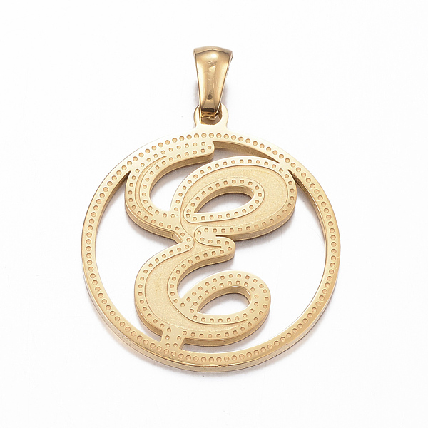 PandaHall Ion Plating(IP) 304 Stainless Steel Pendants, Flat Round with Letter.E, Golden, 28x25x1.2mm, Hole: 6x3mm 304 Stainless Steel...
PandaHall Ion Plating(IP) 304 Stainless Steel Pendants, Flat Round with Letter.E, Golden, 28x25x1.2mm, Hole: 6x3mm 304 Stainless Steel...