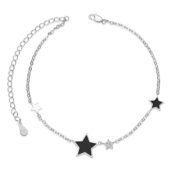 PandaHall SHEGRACE 925 Sterling Silver Link Anklets, with Grade AAA Cubic Zirconia and Epoxy Resin, Star, Black, 8-1/4 inch(21cm) Sterling...
PandaHall SHEGRACE 925 Sterling Silver Link Anklets, with Grade AAA Cubic Zirconia and Epoxy Resin, Star, Black, 8-1/4 inch(21cm) Sterling...