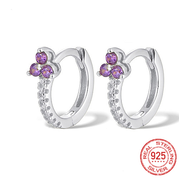 PandaHall Rhodium Plated Platinum 925 Sterling Silver Micro Pave Cubic Zirconia Hoop Earrings, Clover, Dark Violet, 12x10x1mm Sterling...
PandaHall Rhodium Plated Platinum 925 Sterling Silver Micro Pave Cubic Zirconia Hoop Earrings, Clover, Dark Violet, 12x10x1mm Sterling...