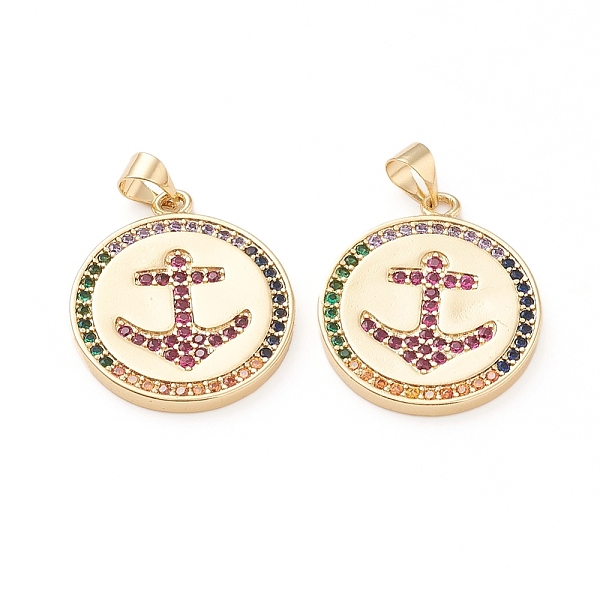 PandaHall Brass Micro Pave Cubic Zirconia Pendants, Long-Lasting Plated, Flat Round with Anchor, Real 18K Gold Plated, Colorful, 21.5x2mm...
PandaHall Brass Micro Pave Cubic Zirconia Pendants, Long-Lasting Plated, Flat Round with Anchor, Real 18K Gold Plated, Colorful, 21.5x2mm...
