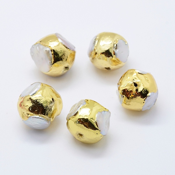 PandaHall Natural Cultured Freshwater Pearl Beads, Edge Golden Plated, Round, White, 19~21x18~22mm, Hole: 2mm Pearl Round White
PandaHall Natural Cultured Freshwater Pearl Beads, Edge Golden Plated, Round, White, 19~21x18~22mm, Hole: 2mm Pearl Round White
