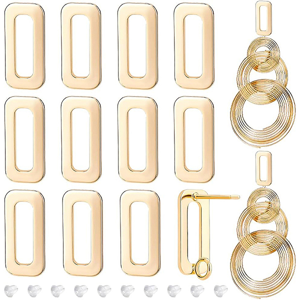 PandaHall BENECREAT 20Pcs 18K Real Gold Plated Earring Posts, 0.6x0.27inch Rectangle Brass Ear Studs with Vertical Loops and 40Pcs Plastic...
PandaHall BENECREAT 20Pcs 18K Real Gold Plated Earring Posts, 0.6x0.27inch Rectangle Brass Ear Studs with Vertical Loops and 40Pcs Plastic...