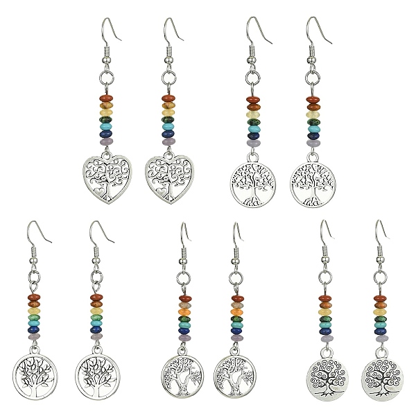 PandaHall Alloy Tree of Life Dangle Earrings, Synthetic & Natural Mixed Gemstone Beaded Long Drop Earrings for Women, Mixed Shapes...
PandaHall Alloy Tree of Life Dangle Earrings, Synthetic & Natural Mixed Gemstone Beaded Long Drop Earrings for Women, Mixed Shapes...