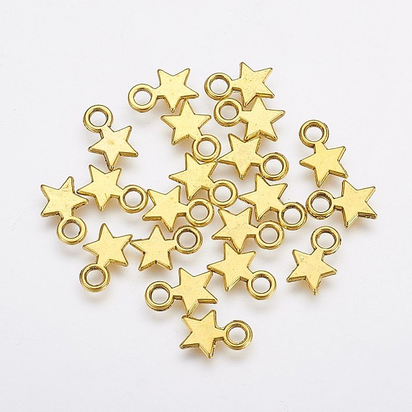 PandaHall Tibetan Style Alloy Charms, Christmas Star, Cadmium Free & Nickel Free & Lead Free, Antique Golden, 10x8x1mm, Hole: 2mm Alloy Star
PandaHall Tibetan Style Alloy Charms, Christmas Star, Cadmium Free & Nickel Free & Lead Free, Antique Golden, 10x8x1mm, Hole: 2mm Alloy Star