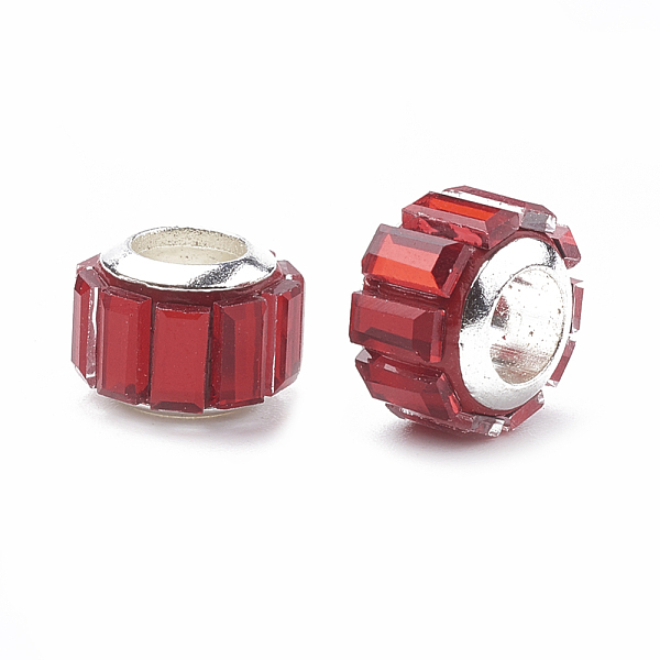 PandaHall Glass European Beads, Large Hole Beads, with Brass Core, Faceted, Rondelle, Silver, Red, 9x7mm, Hole: 5mm Glass+Brass Core...
PandaHall Glass European Beads, Large Hole Beads, with Brass Core, Faceted, Rondelle, Silver, Red, 9x7mm, Hole: 5mm Glass+Brass Core...