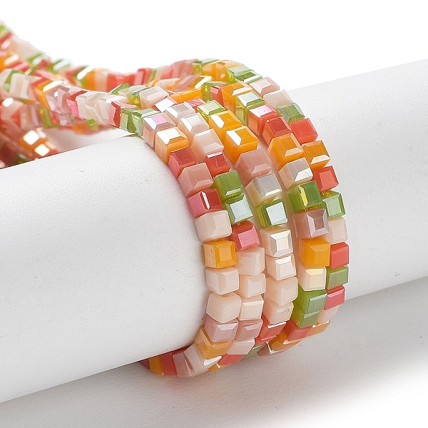 PandaHall Gradient Color Electroplate Glass Bead Strands, Segmented Multi-color, AB Color Plated, Faceted, Cube, Gold, 2.5x2.5x2.5mm, Hole...
PandaHall Gradient Color Electroplate Glass Bead Strands, Segmented Multi-color, AB Color Plated, Faceted, Cube, Gold, 2.5x2.5x2.5mm, Hole...