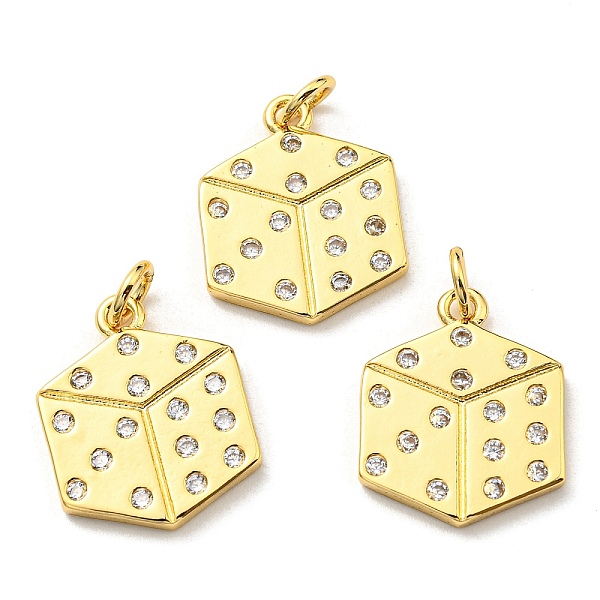 PandaHall Brass with Cubic Zirconia Pendants, Long-Lasting Plated, Lead Free & Cadmium Free, Dice, Real 18K Gold Plated, 17x13.5x1.8mm, Hole..., Clear
PandaHall Brass with Cubic Zirconia Pendants, Long-Lasting Plated, Lead Free & Cadmium Free, Dice, Real 18K Gold Plated, 17x13.5x1.8mm, Hole..., Clear