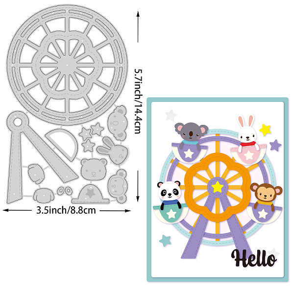 PandaHall BENECREAT 14.4x8.8cm Ferris Wheel Metal Cutting Dies, Animal Monkey Panda Koala Rabbit Die Cuts Embossing Stencil for Card Making...
PandaHall BENECREAT 14.4x8.8cm Ferris Wheel Metal Cutting Dies, Animal Monkey Panda Koala Rabbit Die Cuts Embossing Stencil for Card Making...
